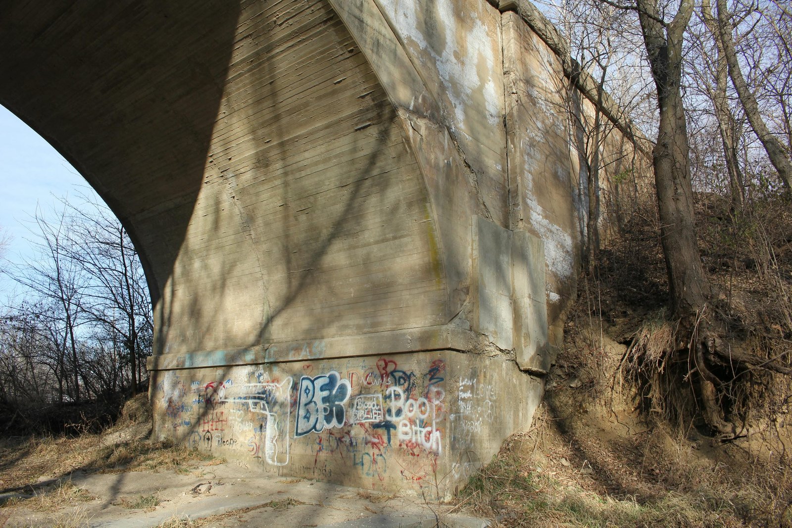 Base of east abutment